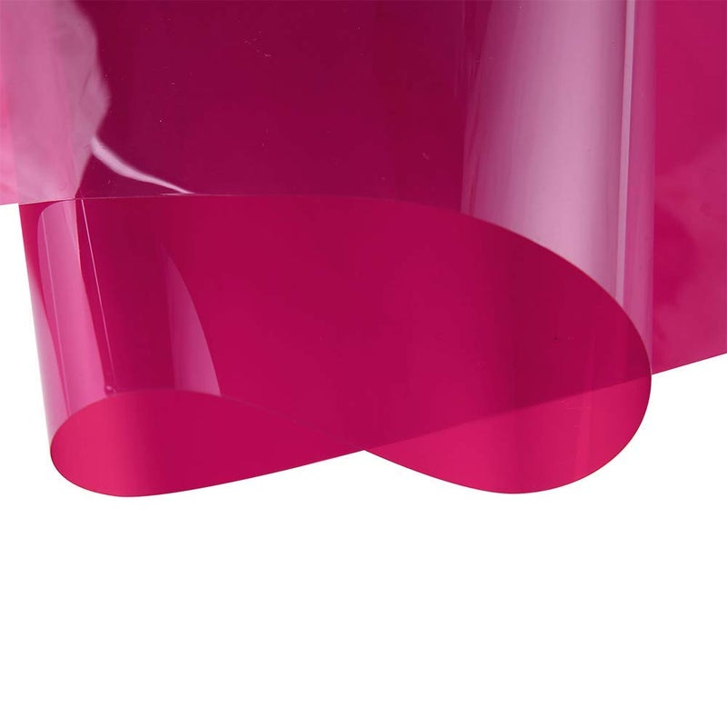 SUMAGITIN Transparent Decorative Window Film Anti UV Colorful Adhesive Vinyl Heat Insulation Solar Window Tinting Sheets Glass Film for Christmas Home Decoration, 17.7Inch x 78.7Inch, Dark Pink - Image 2